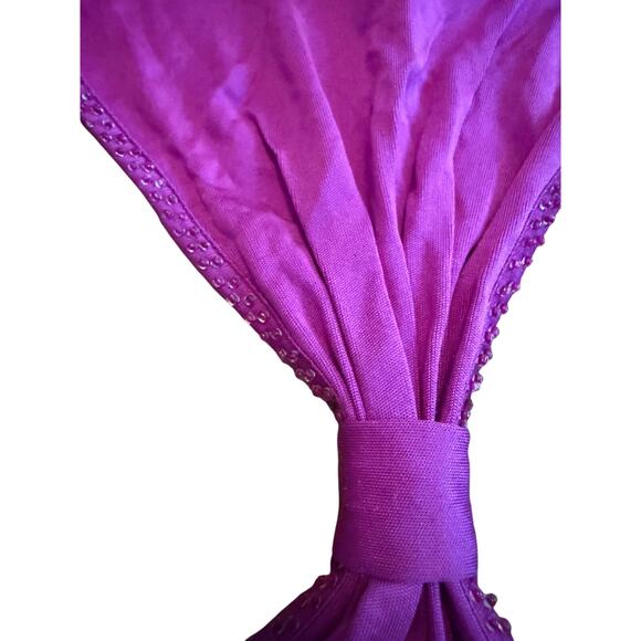 NWT Bebe Vintage Pink Beaded V Neck Blouson Silk Tunic Top S - Picture 4 of 6